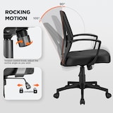 thumbnail of Yaheetech Bürostuhl, Schreibtischstuhl mit Armlehnen, Drehstuhl mit Netzrückenlehne, Computerstuhl Ergonomischer Design, belastbar bis 136 kg, Schwarz