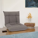 thumbnail of Sedia da pavimento HWC-N44, poltrona da pavimento cuscino 6 posizioni reclinabili, velluto ~ grigo scuro