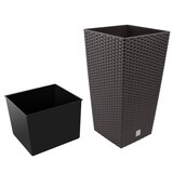 thumbnail of Blumenkübel Polyrattan Rattan 49l mit Innenkasten Wetterfest