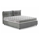 thumbnail of Dmora Letto matrimoniale Petra, Letto contenitore con rivestimento in tessuto, 100% Made in Italy, con materasso Cm 160x200 incluso, Grigio