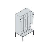 thumbnail of C+P Z-Spind Classic PLUS, Kunststoff untergebaute Sitzbank, 6 Abteile, HxBxT 212x120x82cm, Zylinderschloss, Verkehrsweiß von PROREGAL
