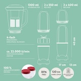 thumbnail of GOURMETmaxx Mixer Mr. Magic - Küchenmaschine - 18-tlg. - silber / rot