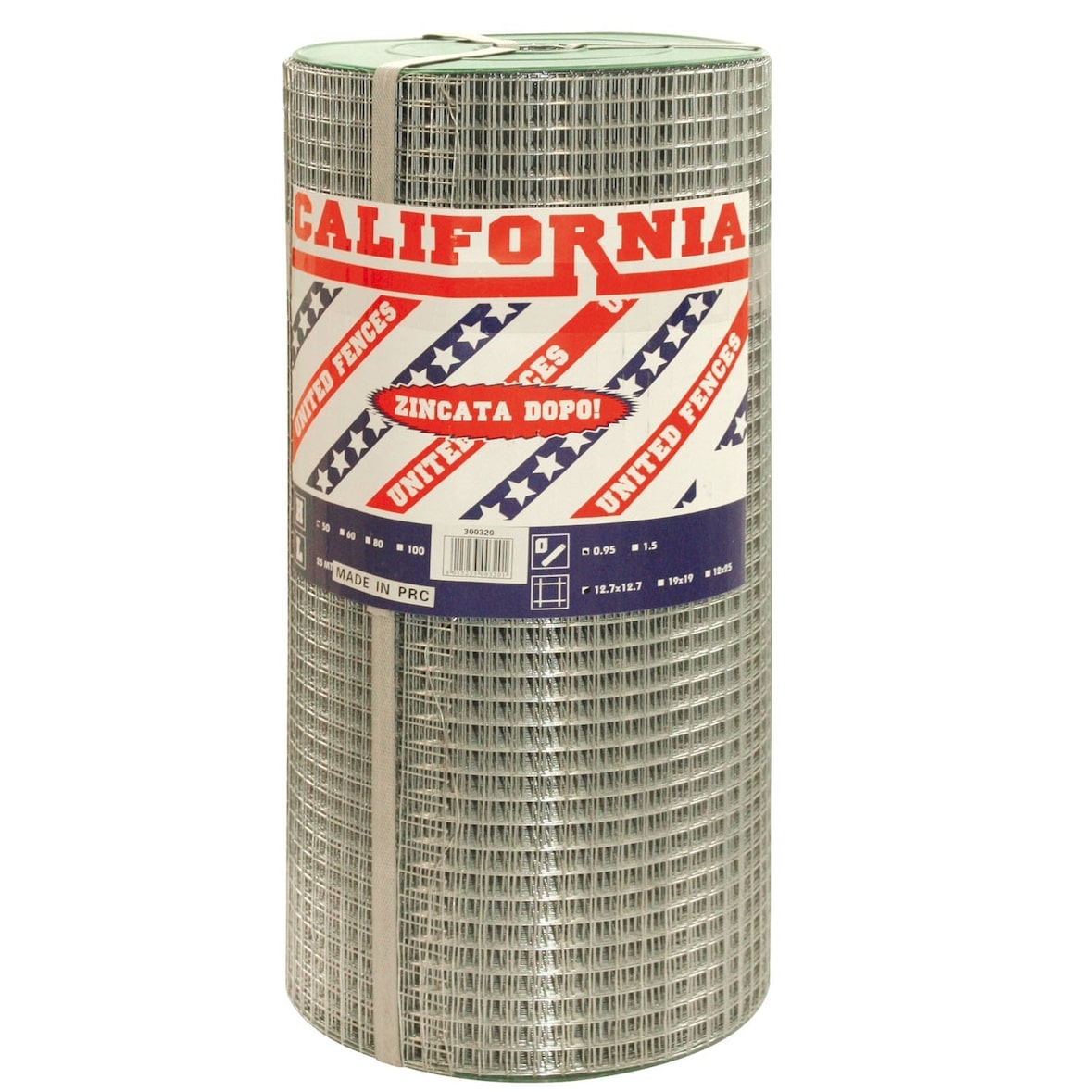 Rete per recinzioni animali elettrosaldata zincata con maglia quadrata 12x25mm Rotolo 25mt. - 50cm