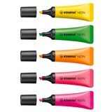 thumbnail of STABILO 8 surligneurs NEON 4 jaune + 2 vert + 1 orange + 1 rose