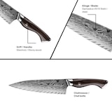 thumbnail of WOLFCUT - Damaskus Ōkami Chefmesser mit Ebenholzgriff 21 cm Klinge 73-lagiger Damaszenerstahl mit Edler Verpackung