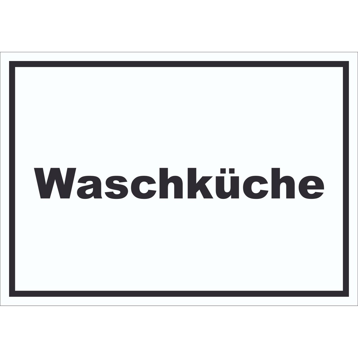Waschküche Schild mit Text Waschraum waagerecht A2 Rückseite selbstklebend