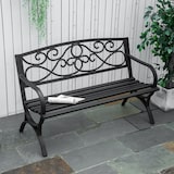 thumbnail of Banco de Jardín de 2 Plazas con Respaldo y Reposabrazos Vintage para Terraza Balcón Patio Exterior Carga 240 kg Hierro Fundido y Acero 128x58,5x85 cm