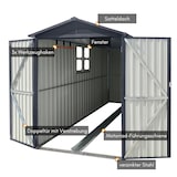 thumbnail of Premium Motorradgarage– verzinktes Metall in Anthrazit| Motorrad Unterstellplatz | wetterfester Motorrad Bike Garage, abschließbar