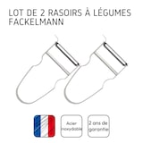 thumbnail of Lot de 2 rasoirs à légumes 11 cm Castor en inox Fackelmann