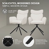 thumbnail of ML-Design Esszimmerstühle drehbar 2er Set Beige Stoff, 360° Drehstuhl mit Armlehne & Rückenlehne, Polsterstuhl Metallbeine