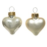 thumbnail of 12 GlasHERZEN 4cm Christbaumschmuck Weihnachtskugeln Weihnachtsbaum champagner