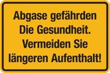 thumbnail of Hinweisschild, Abgase gefährden die Gesundheit - 300 x 200 x 1.5 mm Kunststoff