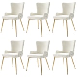 thumbnail of Merax Samt-Esszimmerstuhl(Set, 2 St), 6er-Set, Polsterstühle Küchenstühle luxuriöser Wohnzimmer-Schlafzimmer-Loungesessel , Beige&Gold