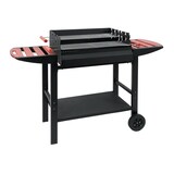 thumbnail of Tarrington House Grelhador a carvão Deluxe, madeira de pinho FSC/ aço, 129 x 49 x 88.5 cm, altura de cozedura ajustável, com rodas, preto