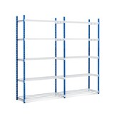 thumbnail of PROREGAL Aktenregal MAXIMUS Doppelseitig HxBxT 200x125x60cm, 6 Ebenen, offener Fachboden, bis zu 156 Dokumentenordnern, Lichtblau/Lichtgrau