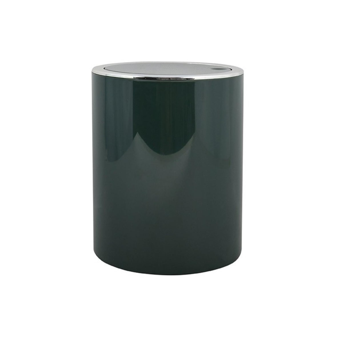 WellHome - Papelera con Tapa Basculante 6L en color Verde Oscuro Ø19x24,2cm - Kama-k