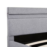 thumbnail of vidaXL Bett mit Bettkasten Hydraulisch LED Hellgrau Stoff 180x200 cm
