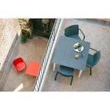 thumbnail of garbar NOA Table Carrée Intérieure, Extérieure 90x90 Pied Blanc - Tableau Gris Foncé