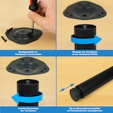 thumbnail of 4er Set Metall Möbelfüße 710mm Schwarz matt Ø60mm Tischbeine höhenverstellbar