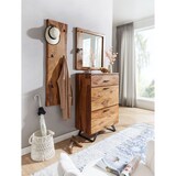 thumbnail of Wandgarderobe aus Sheesham Massivholz und Metall, Natürliche Baumkanten, 6 stabilen Haken. 40x7x140 cm | Kadima Design