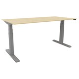 thumbnail of Schreibtisch elektrisch höhenverstellbar, 180x80cm, ahorn/silber
