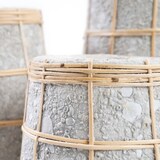 thumbnail of Bazar Bizar Vase en terre cuite rotin 14x14x26 cm gris béton naturel