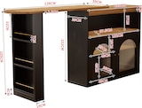 thumbnail of Bartisch ausziehbar drehbar Schwarz 193x39x105 cm mit LED-Beleuchtung Glasfront, 3-stufigem Stauraum, flexibel als Stehtisch und Beistelltisch