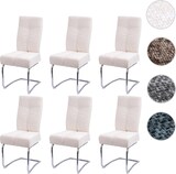 thumbnail of CHEFGASTRO 6er-Set Esszimmerstuhl gepolstert HxBxT 105x46x60cm Sitzhöhe 53cm Metall Stoff/Textil Chenille Creme Küchenstuhl Freischwinger