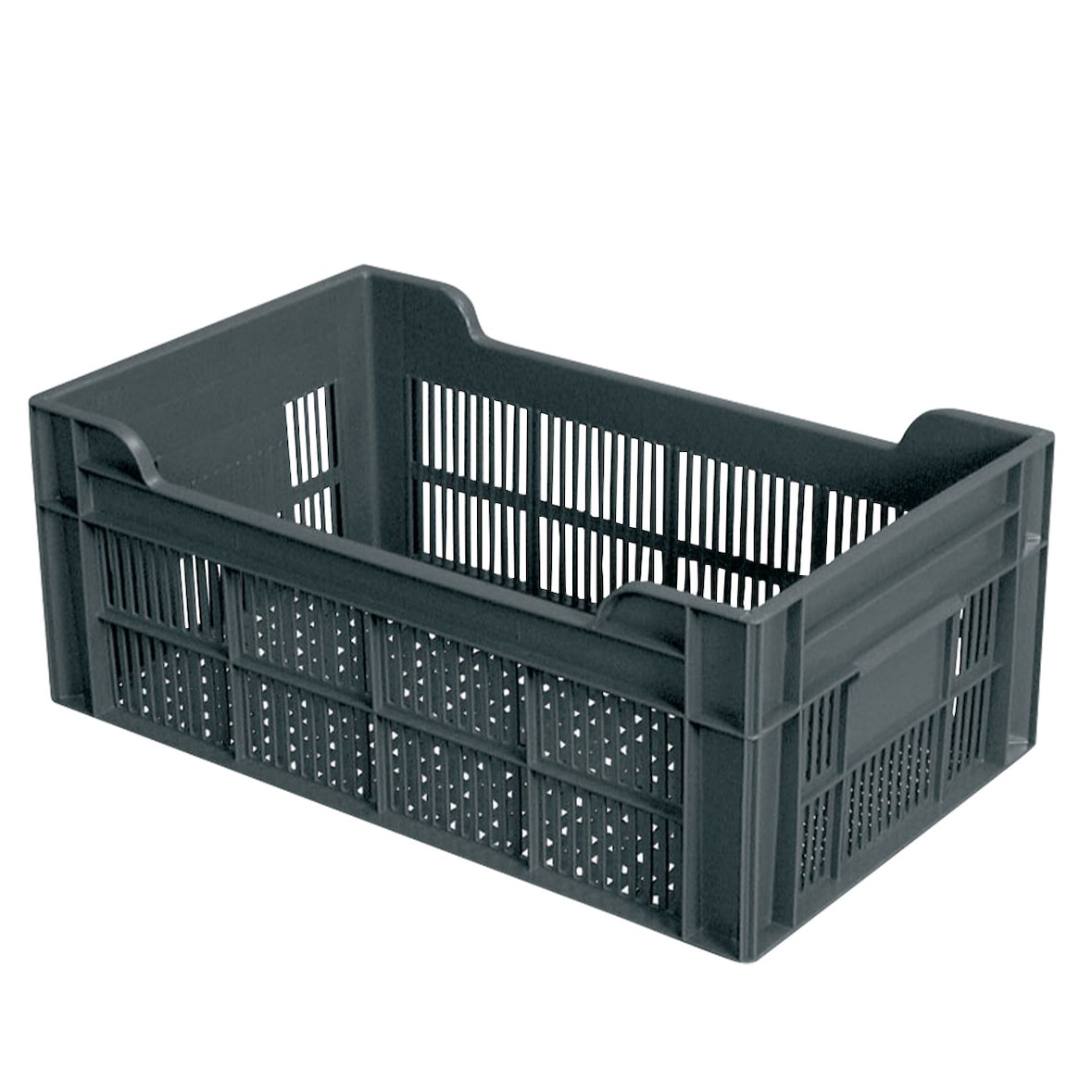 GILAC Caisse ajourée sans poignées 500 x 300 - 20 L - Gris G182077