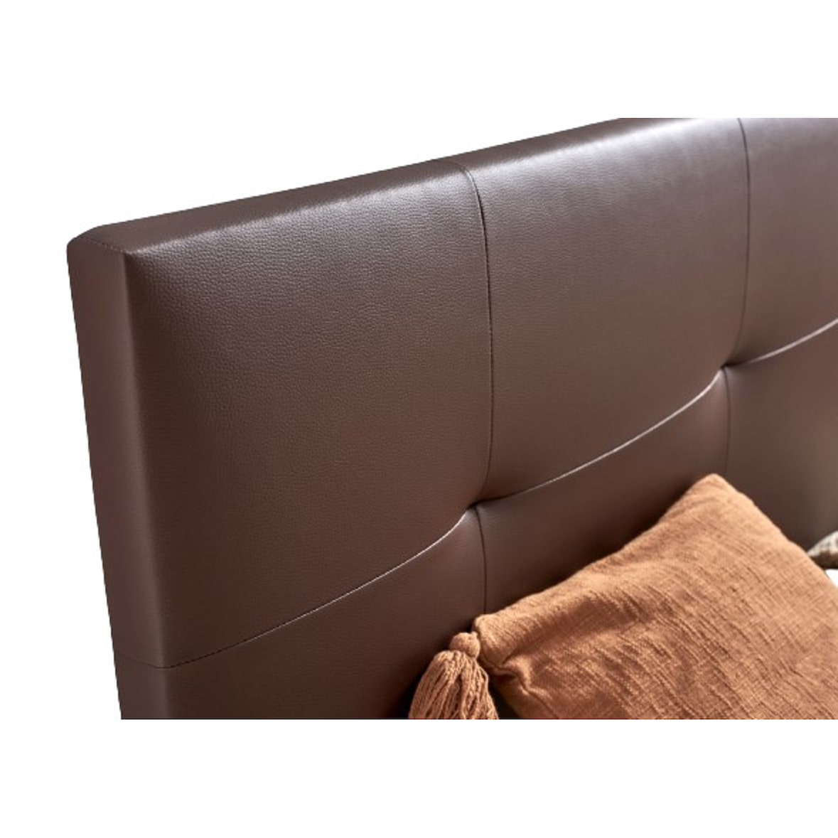 Cabecero Tapizado Descansin 135 cm | Wengue | Tela de Polipiel Liso | Facil Colocacion sin Tornillos ni Agujeros