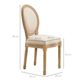 thumbnail of HOMCOM Set 2 Sedie Imbottite Vintage da Soggiorno Bianco
