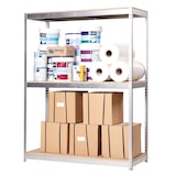 thumbnail of SimonRack Industrieregal, 2000x1200x600 mm, 400 kg am Biegepunkt, 3 Holzböden, Garagenregal, Verzinkt/Holz- Ecoforte