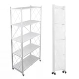thumbnail of WellHome - Estantería de Almacenaje PLEGABLE de 5 Estantes con Ruedas en color Blanco - 71×34×160 cm