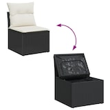thumbnail of vidaXL 6-teiliges Garten Sofa Set mit Kissen in schwarzem Poly-Rattan