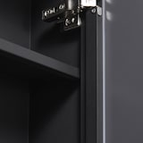 thumbnail of Spiegelschrank Hängeschrank fürs Bad 40x15x60 cm Schwarz mit Spiegeltür und 3 Ebenen, platzsparende Wandmontage, wasserfest lackiert