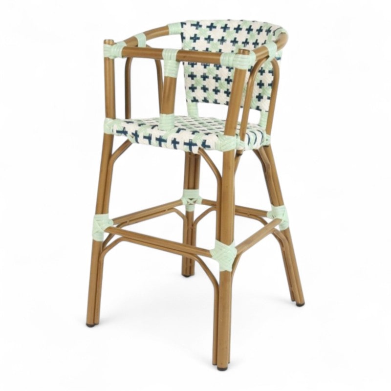 Silla de bebé ST GERMAIN - Trenzado Azul y Blanco