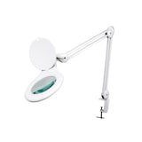 thumbnail of LED-Lupenleuchte, Klemmfuß, Gelenkarm, Linsenkappe, 48 leds, Vergrößerung 2.25x, weiß