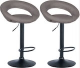 thumbnail of CHEFGASTRO 2er Set Barhocker IGUAZU Stoff Schwarz HxBxT 77x52x47cm Stoff Grau Barstuhl