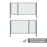 thumbnail of Gartentor Zauntor Einfahrtstor Stabmattenzaun Doppelflügel Grün 800 x 3500