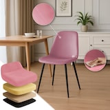 thumbnail of Conjunto de 4 Cadeiras de Jantar Maryam rosa/veludo