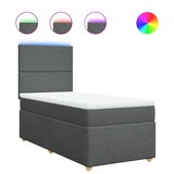 thumbnail of vidaXL Boxspringbett mit Matratze Dunkelgrau 90x190 cm Stoff
