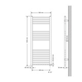thumbnail of LuxeBath Elektrischer Badheizkörper Sahara 500x1200mm Anthrazit gerade Seitenanschluss + Heizstab 900W Thermostat Handtuchheizkörper Handtuchwärmer