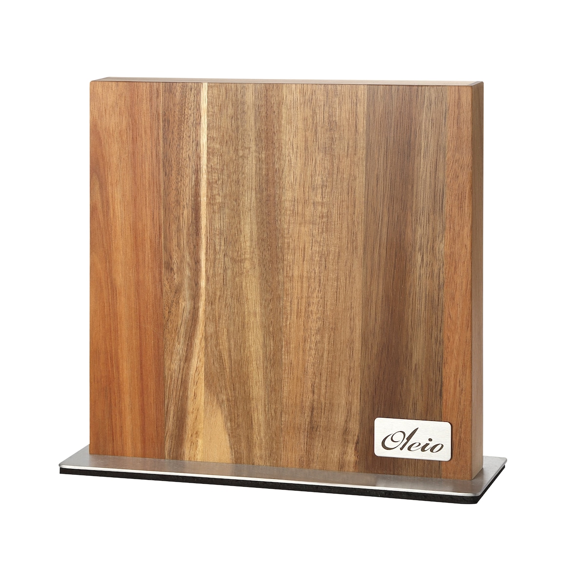 Oleio breiter magnetischer Messerblock I Akazienholz mit Edelstahlsockel