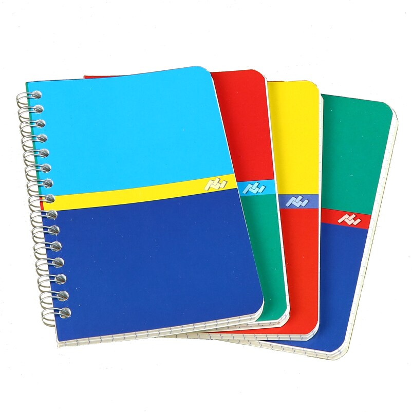 Lot de 20 Carnet Sept reliure intégrale 9x14, 100p./50 feuilles 70g/m², quadrillé 5x5, coloris assortis (4)