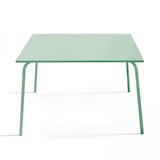 thumbnail of Ensemble table de terrasse carrée et 8 fauteuils en métal vert sauge - Oviala