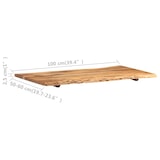 thumbnail of vidaXL Tischplatte Massivholz Akazie 100x(50-60)x2,5 cm