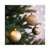 thumbnail of 34 Weihnachtskugeln 8cm Kunststoff Christbaumkugeln Set Weihnachtsbaum hellgold