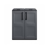 thumbnail of Cache Poubelles de tri Selectif 2 Sacs Meuble mi- hauteur Dim 68 x 37 x 84cm 2 Anneaux de support de sac 2 Portes Art Plast