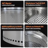 thumbnail of Raucharmes Feuerstelle Edelstahl 40x50x50cm Silber tragbar für Außenbereich mit 360 Grad Wärmeverteilung,schnell montierbar,leicht zu reinigen 1 Paket
