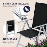 thumbnail of CASARIA® Aluminium Gartenstuhl Bern Klappbar Silber 2er Set